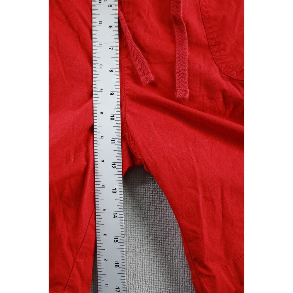 Dash Shorts Womens L Red Pull On Cotton Blend Drawstring Casual Ribbed Waistband